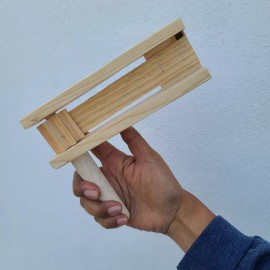 Set 4 Matracas Madera Natural Chicas Fiesta Partidos