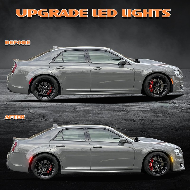 AreLokpri Side Marker Lights Kits for Chrysler 300 2015-2023, Front