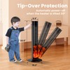 Portable 1500W Space Heater with Fireplace,70° Oscillating PTC Ceramic Tower