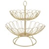 2 Tier Fruit Bowl Modern Nordic Design Geometric Detachable Gold