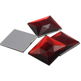Allstarco 24mm Flat Back Acrylic Square Gems Rhinestones Cosplay Costume Embelishments - 14 Pieces (Red Ruby Garnet A28)