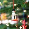 Graupner Holzminiaturen Skiing Snowman Ornament