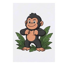 Azeeda 'Proud Baby Gorilla' Temporary Tattoo - Water Resistant, Skin-Safe, Non-Toxic Transfer (TO00090591)