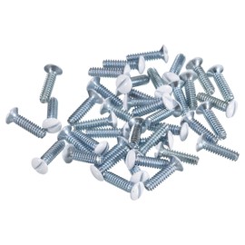 uxcell 100Pcs Wall Plate Screws, 9/16" Long 6-32 Thread Outlet Screws White Oval Head Milled Slot Panel Switch Plate Screws for Wall Light Electrical Cover Panel Replacement