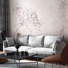 artgeist Wall Mural Dandelions 154x110 in - Peel and Stick Self-Adhesive Wallpaper Removable Large Sticker Foil Wall Decor Print Picture Image Design Concrete Cement Nature b-C-1030-a-a