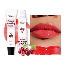 Hydrating Lip Balm with Exfoliating Fruit Scrub – Moisturizing Lip Care Stick for Dry, Chapped Lips, Reduces Lip Lines, Smooths Dead Skin, Nourishing Lip Treatment for All Skin Types
