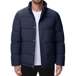 Cotrasen Men's Puffer Jacket Warm Down Jacket for Men Winter Coats Lightweight Water Resistant Insulated Jacket Navy S