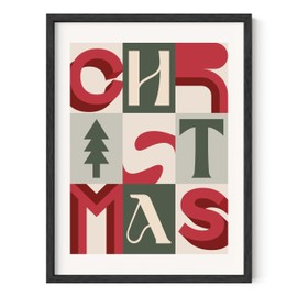 HAUS AND HUES Christmas Letters Artwork Wall Art Decor - Made in the USA - Unframed 12x16 (Christmas Letters)