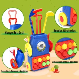 BEAUTY CHOICE Juguetes de Golf, Palos de Golf, Golf Set Juguetes Mayores de 3 Años, Golf Set Juguetes con 8 Pelotas, 4 Palos de Golf, 2 Agujeros de Práctica y Una Alfombrilla para Poner
