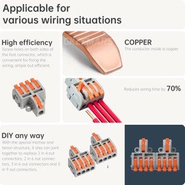 GKEEMARS 10Pcs Mini Electrical Wire Connectors, DIY Splicing into 4/6/8/9/10 Way Butt Terminal Block Connectors (1 in 4 out, nylon)