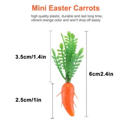 BravOne 100 PCS Mini Easter Carrots, Artificial Mini Carrots Realistic Artificial Vegetable Ornaments for DIY Crafts Easter Party Home Decor Photo Props (#A)