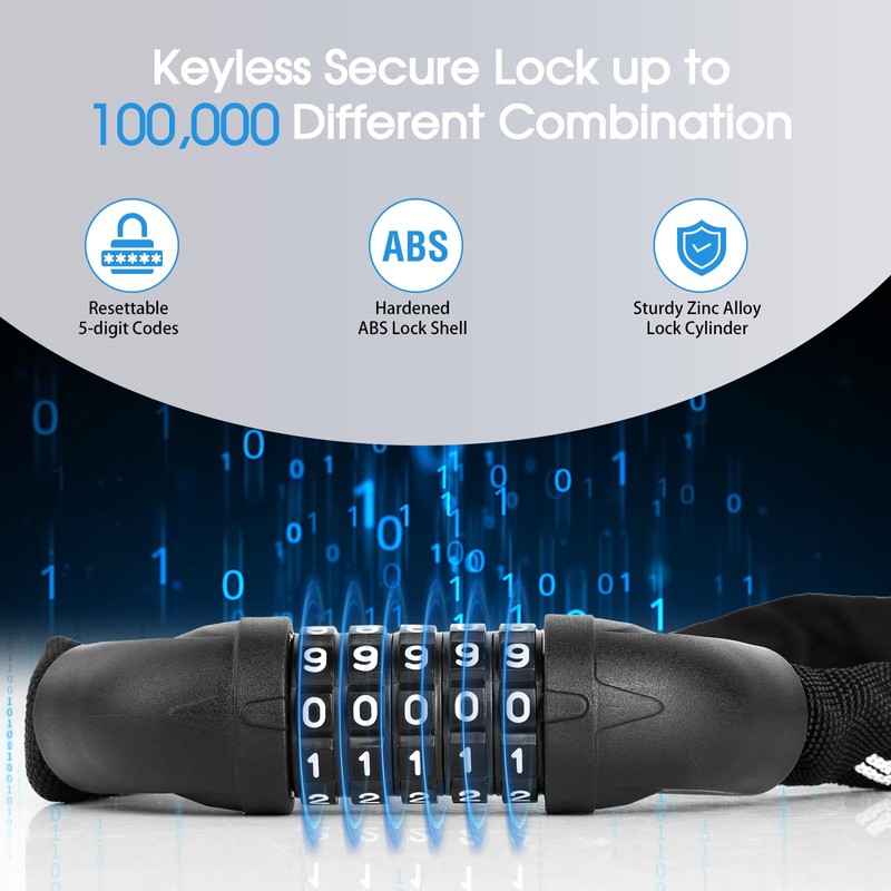 Bicycle Lock Combination Lock Bicycle Lock - High Security Chain