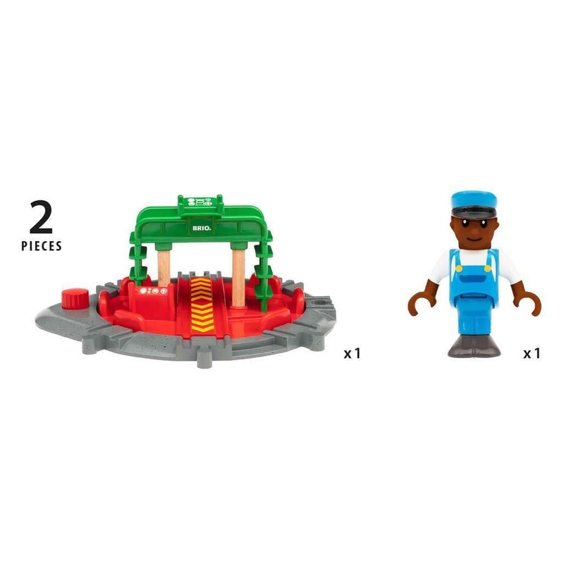 BRIO World 33476 - Turntable & Figure | 2 Piece