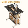 Mrsanmu Rolling Desk Adjustable Height,Small Computer Desk for Small Spaces