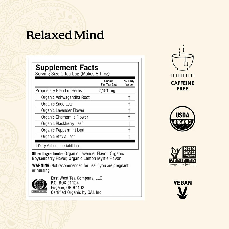 Yogi Tea Relaxed Mind Tea - 16 Bags per Pack