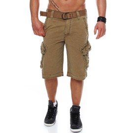Jet Lag Men's Cargo Shorts Take Off 3 (16) with Belt, gold, 36