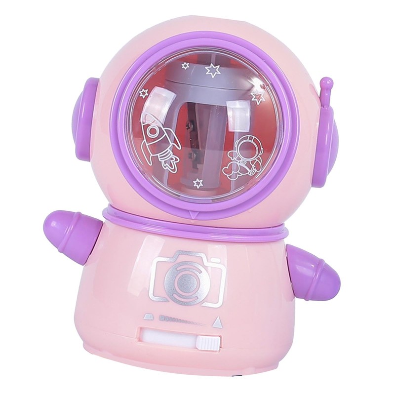 Spaceman Pencil Sharpener Cartoon Cute Safe Flexible Electric Pencil Sharpener