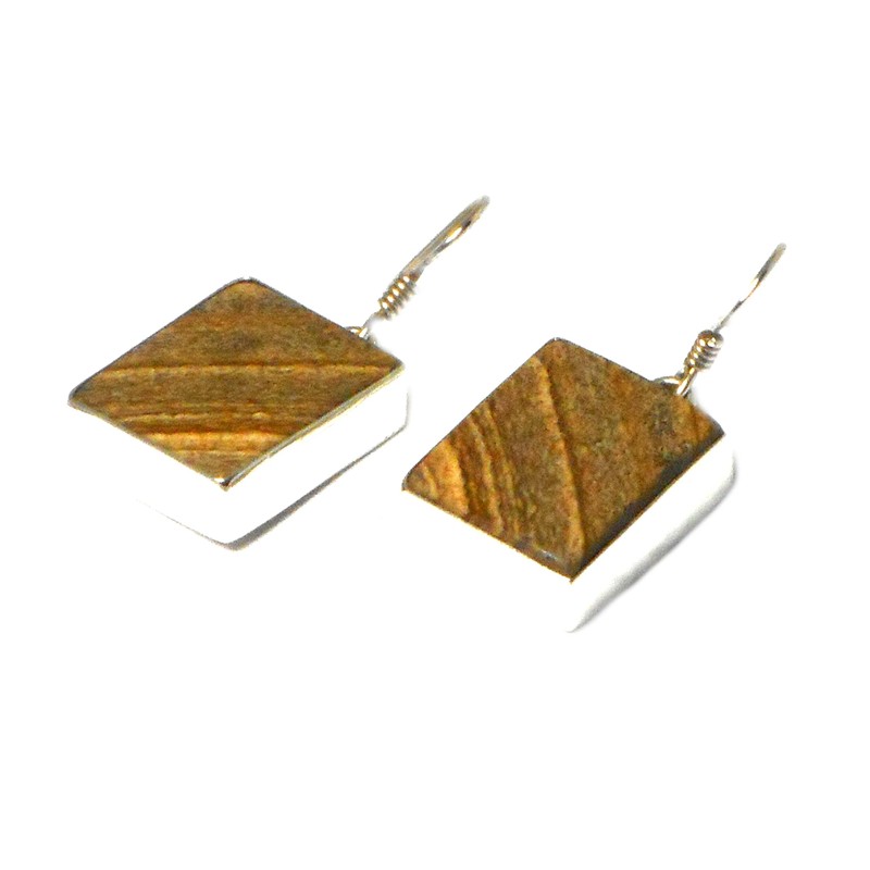 Picture Jasper Sterling Silver 925 Earrings – (PJER1102161)