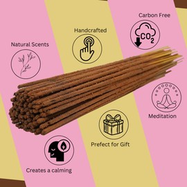 Bless-Rose-Incense-Sticks 100%-Natural-Handmade-Hand-Dipped-Incense-Sticks Organic-Chemicals-Free For-Purification-Relaxation-Positivity-Yoga-Meditation The-Best-Woods-Scent (100 Sticks (150GM))
