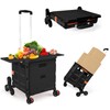 Foldable Utility Cart with Stair Climbing Wheels,Collapsible Rolling Crate with