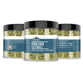 Earthborn Elements Kava Kava Extract, 200 Capsules, Pure & Undiluted, No Additives