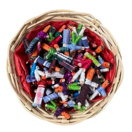 Thorness Basket of 72 Guatemalan handmade Mini Worry Dolls |Worry Dolls for Girls | Worry Dolls For Boys | Anxiety Dolls | Worry Doll | Guatemalan Dolls