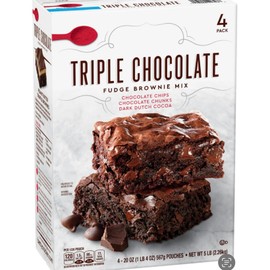 Betty Crockers HERSHEY Triple Chocolate Fudge Brownie Mix, 20 oz, 4 Pack
