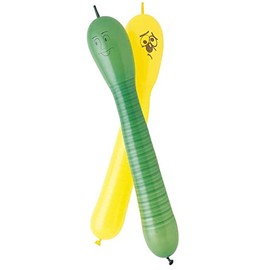 Assorted Color Squiggly Worm Balloons - Pack of 12 - Fun Balloons for Parties & Celebrations