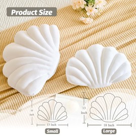 Lfsaaj White Seashell Throw Pillows, Shell Shaped Throw Pillows, 13 Inch Soft Velvet Home Decorative Pillow Plush Cushion for Bed Couch Living Sofa Room Decor Accent Throw Pillow