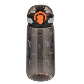 TKK 1005 Kinderflasche 350ml auslaufsicher, Tritan BPA-Frei einhändig bedienbare mit Sieb Trinkflasche Schwarz