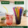 Pack of 100 Reusable Bendable Straws