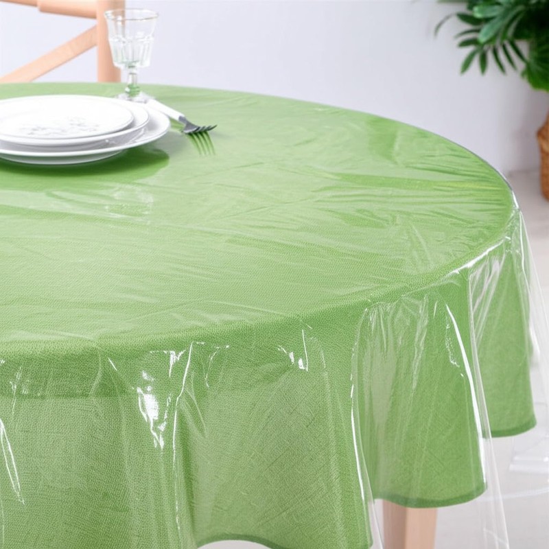 BNYD Clear Plastic Tablecloth Protector, Table Cloth Vinyl (70" Round)