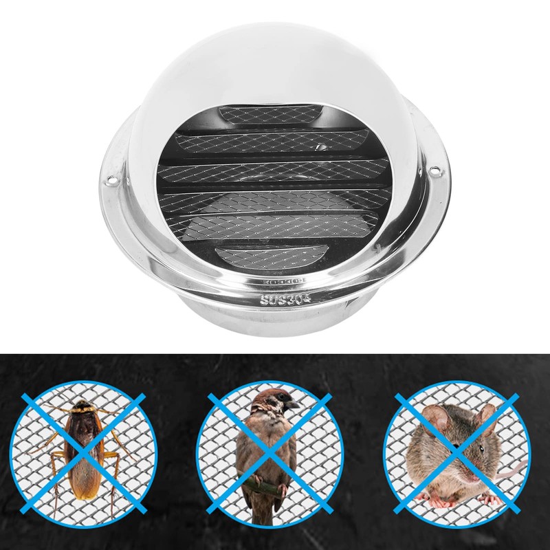 Round Air Vent, Extractor Wall External Vent Cover with Screen