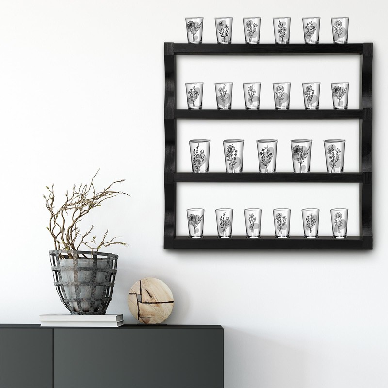 DoubleFill Wood Shot Glass Display Case Shot Glasses Holder Wall