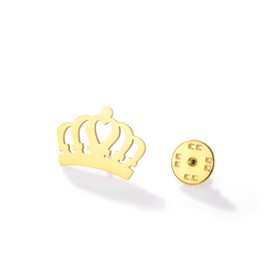 Amaxer Stainless Steel Crown Brooch for Women Men Elegant Royal Pin Badge for Jacket Lapel Blouse Scarf Vintage Jewelry for Wedding Party Costume Accessories (gold)