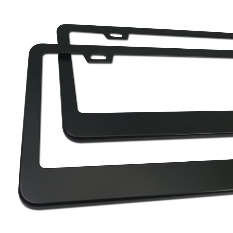 Anti Theft License Plate Frames, Matte Black, Security Screws
