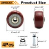 Juvielich 4Pcs 2.5 Inch Push Cart Wheels, Red PU Caster