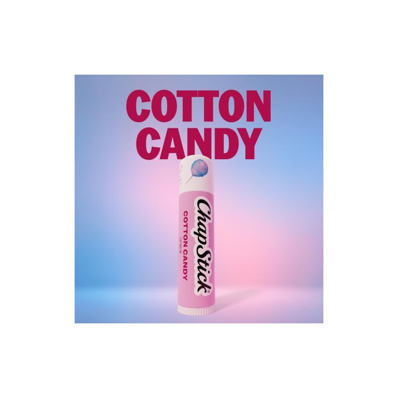 ChapStick- Bálsamo labial hidratante, algodón de azúcar, paquete de 12