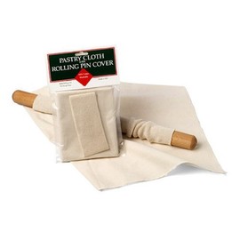 Unbleached Cotton Pastry Cloth and Rolling Pin Cover Set