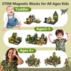 100PCS Magnetic Tiles Army Men, Military Magnetic Building Blocks with