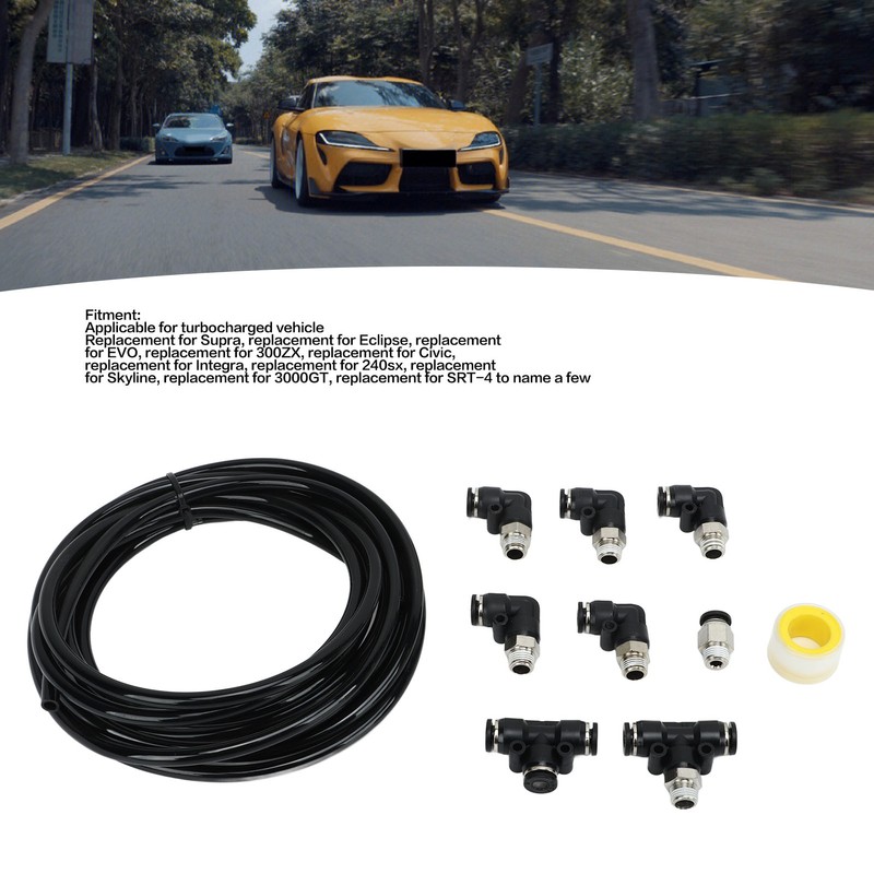 Turbo Vacuum Fitting Kit Turbocharged Wastegate Solenoid Connector Set for