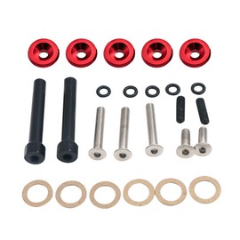 MACHSWON Engine Valve Cover Washer Bolt Kit - Red 1 Set, Aluminum Engine Valve Cover Washers Kit + Bolts, Compatible with Honda D-Series Engines D15 D16, Compatible with Acura