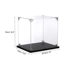 MECCANIXITY Acrylic Display Case, 8x6x6 Inches Clear Display Box Assemble Dustproof Display Box Storage Organizer for Collectibles Action Figures