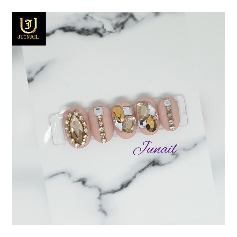 Golden Shadow Handmade Nail Tips - Long Oval / 골든쉐도우