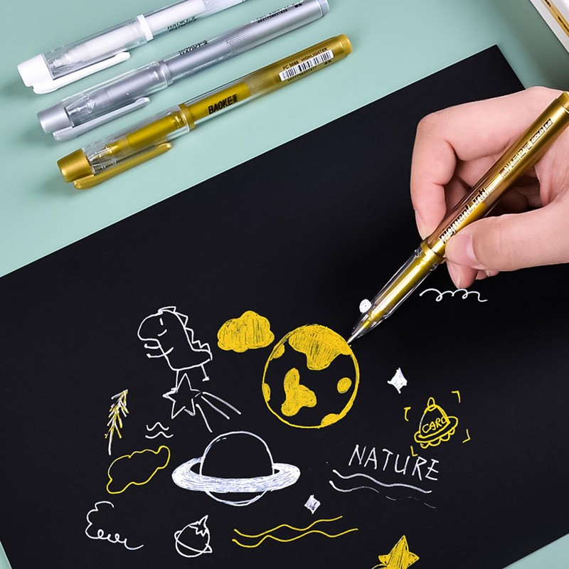 Gold Pens Metallic Gel Ink 1.0mm Tip Highlight Marker Rollerball