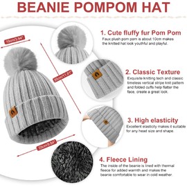 HEEKPEK Winter Beanie Hats Scarf Gloves Ear Muffs Fuzzy Socks 5pcs Set for Women Cold Weather Beanies Touch Screen Gloves