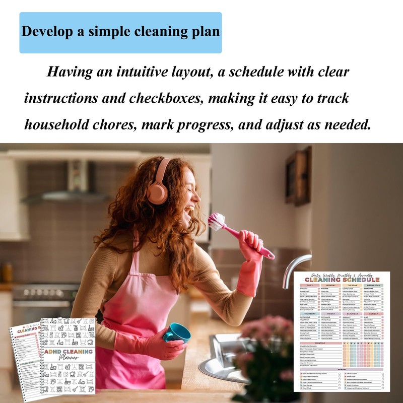 Cleaning Planner, Cleaning Schedule and Checklist Organizer