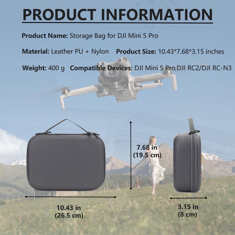 Flyekist Storage Bag for Mini 5 Pro Drone Case Hard