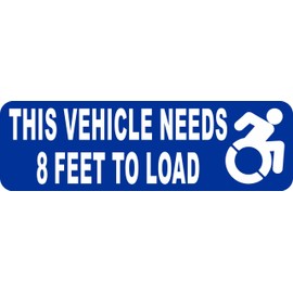 StickerTalk Vehicle Needs 8 Feet to Load Wheelchair Vinyl Sticker, 10 inches by 3 inches