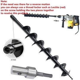 feedal Auger Drill Adapter, Ice Auger Adapter Thread Keyless Drill Chuck Adapter 1/2'' Round Shank M13 x 15mm